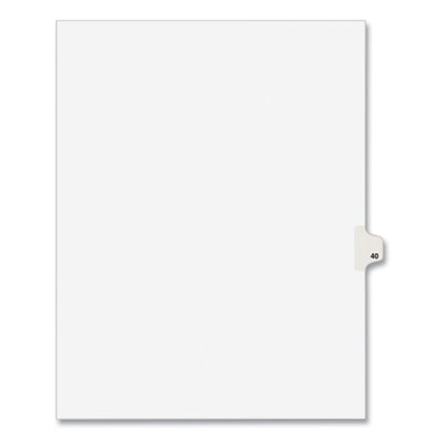 Exhibit Tab Index Dividers, Avery  #40, 11 X 8.5, White, 25/pack,